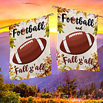 3KNG. Football Fall 30x40 House Flag Mockup 2 Side