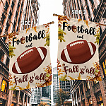 3KNG. Football Fall 30x40 House Flag Mockup 2 Side-1