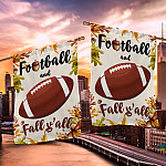 3KNG. Football Fall 30x40 House Flag Mockup 2 Side-2