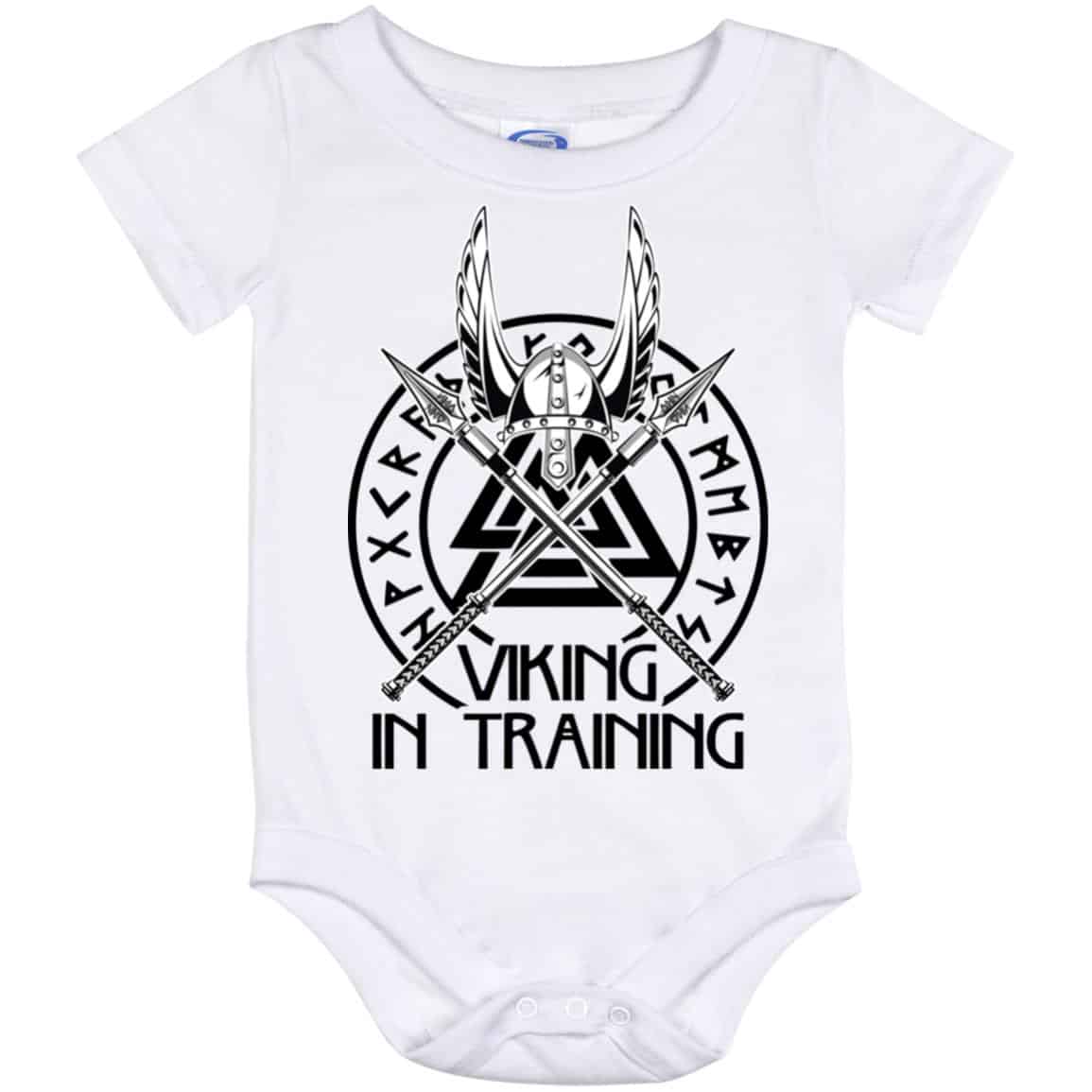 Viking In Training Baby Onesie, White, Baby Onesie - 12 Month