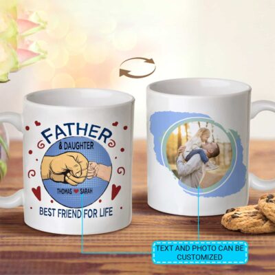 Alternative view of Personalized Photo Father and Daughter Best Friend For Life Double-Sided Ceramic Coffee Mug - Beer Stein