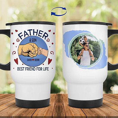14 oz. White Travel Mug