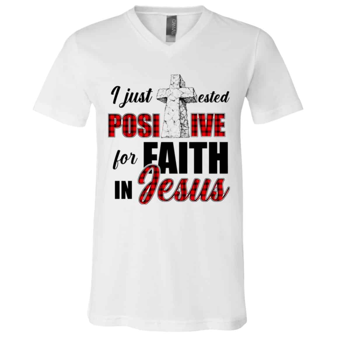 I Just Tested Positive Tshirt, White, V-Neck T-Shirt