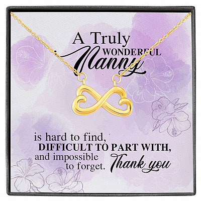 A Truly Wonderful Nanny Is Hard To Find Difficult To Part With Infinity Heart Pendant Necklace - Goodbye Nanny Gift