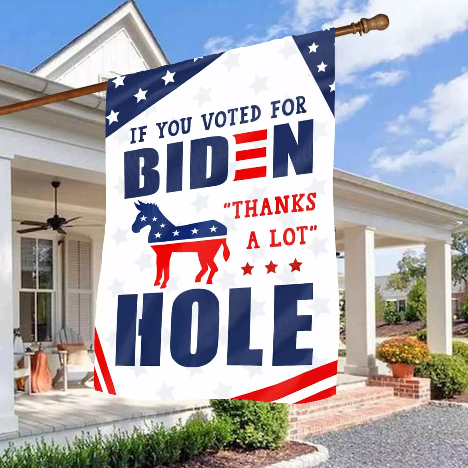 3KT. If You Voted For Biden 30x40 House Flag Mockup 3