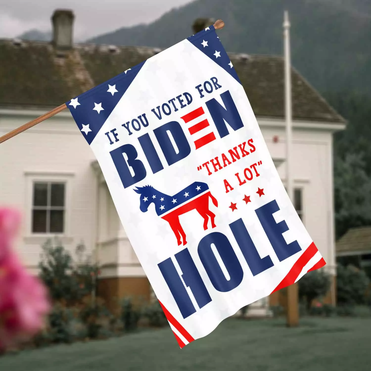 3KT. If You Voted For Biden 30x40 House Flag Mockup 4