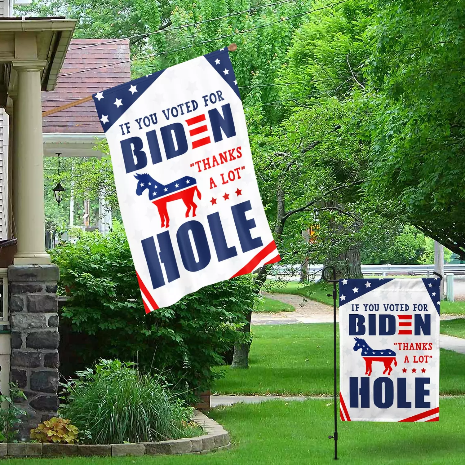 3KT. If You Voted For Biden 30x40 Garden & House Mockup 1