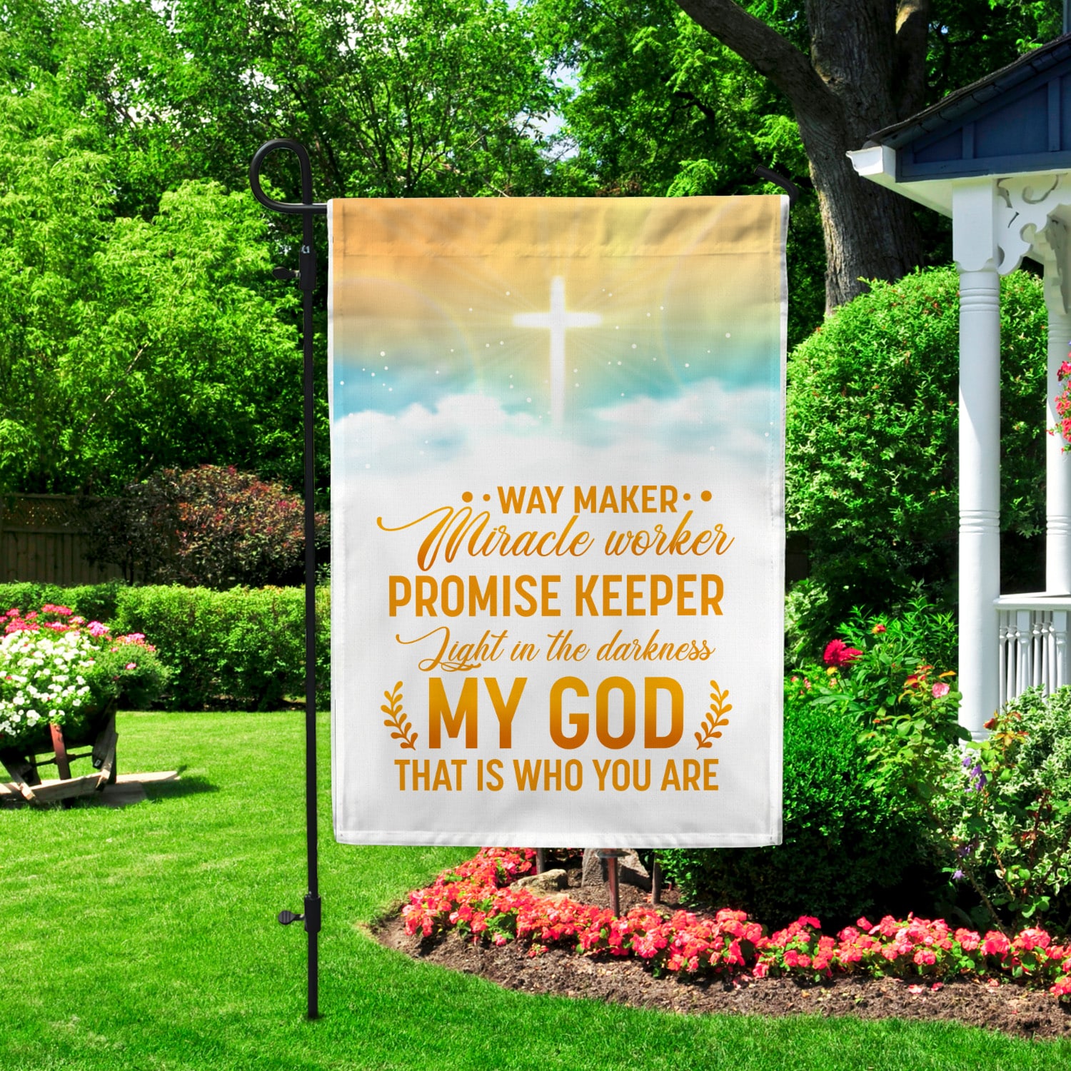 2. Way Maker God Garden Flag Mockup 2