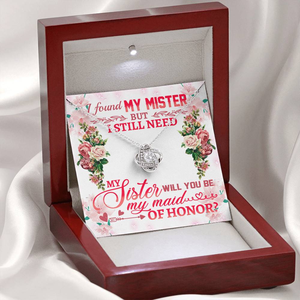 Will You Be My Maid Of Honor Love Knot Necklace - Maid Of Honor Proposal Wedding Gift From Bride