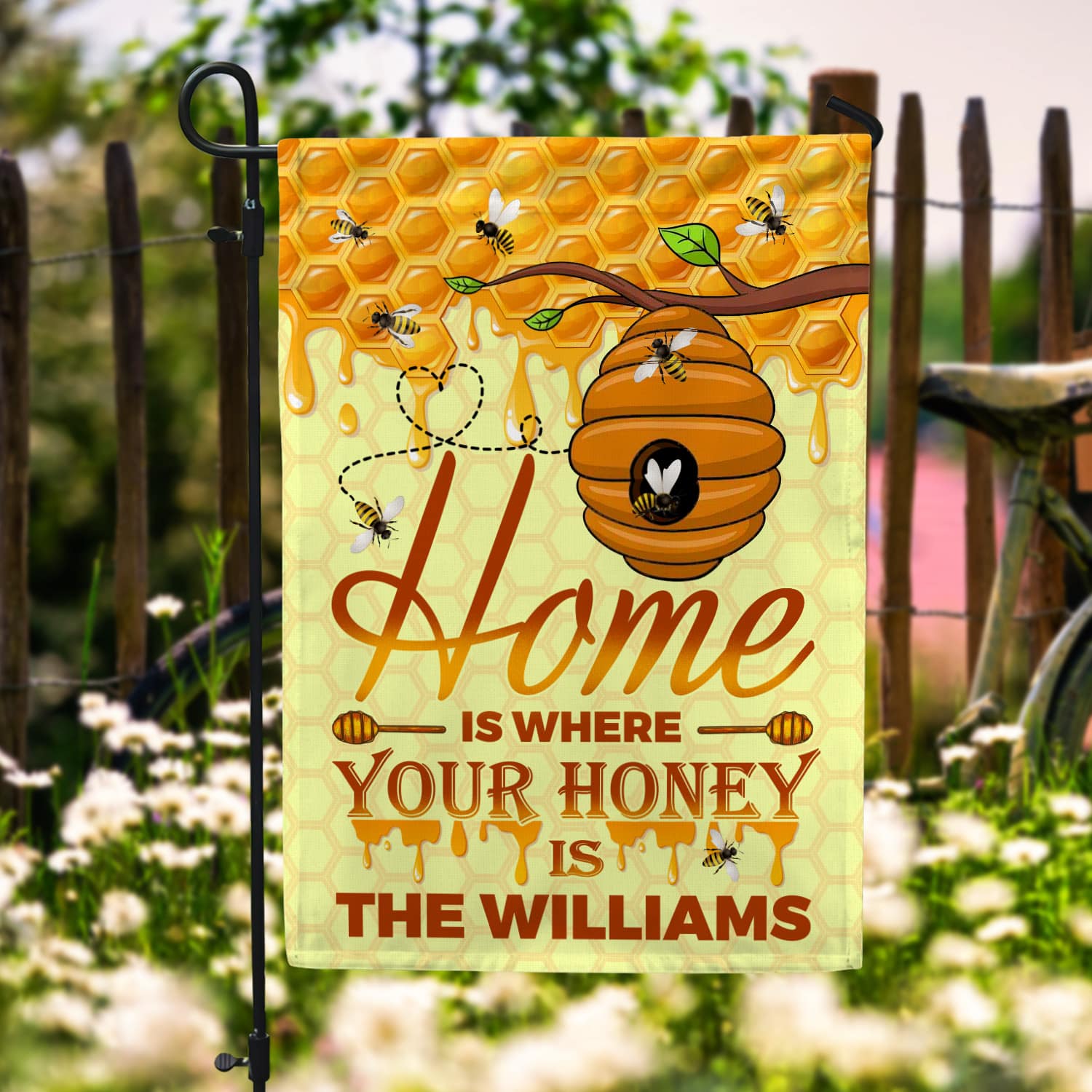 3QT. Home Is Where (Sample Design) Garden Flag Mockup 6
