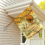3QT. Home Is Where (Sample Design) House Flag Mockup 2