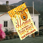 3QT. Home Is Where (Sample Design) House Flag Mockup 4