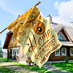 3QT. Home Is Where (Sample Design) House Flag Mockup 5