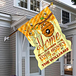3QT. Home Is Where (Sample Design) House Flag Mockup 6