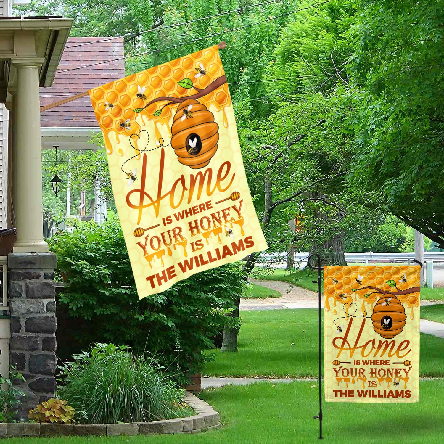 3QT. Home Is Where (Sample Design) Garden & House Mockup 1