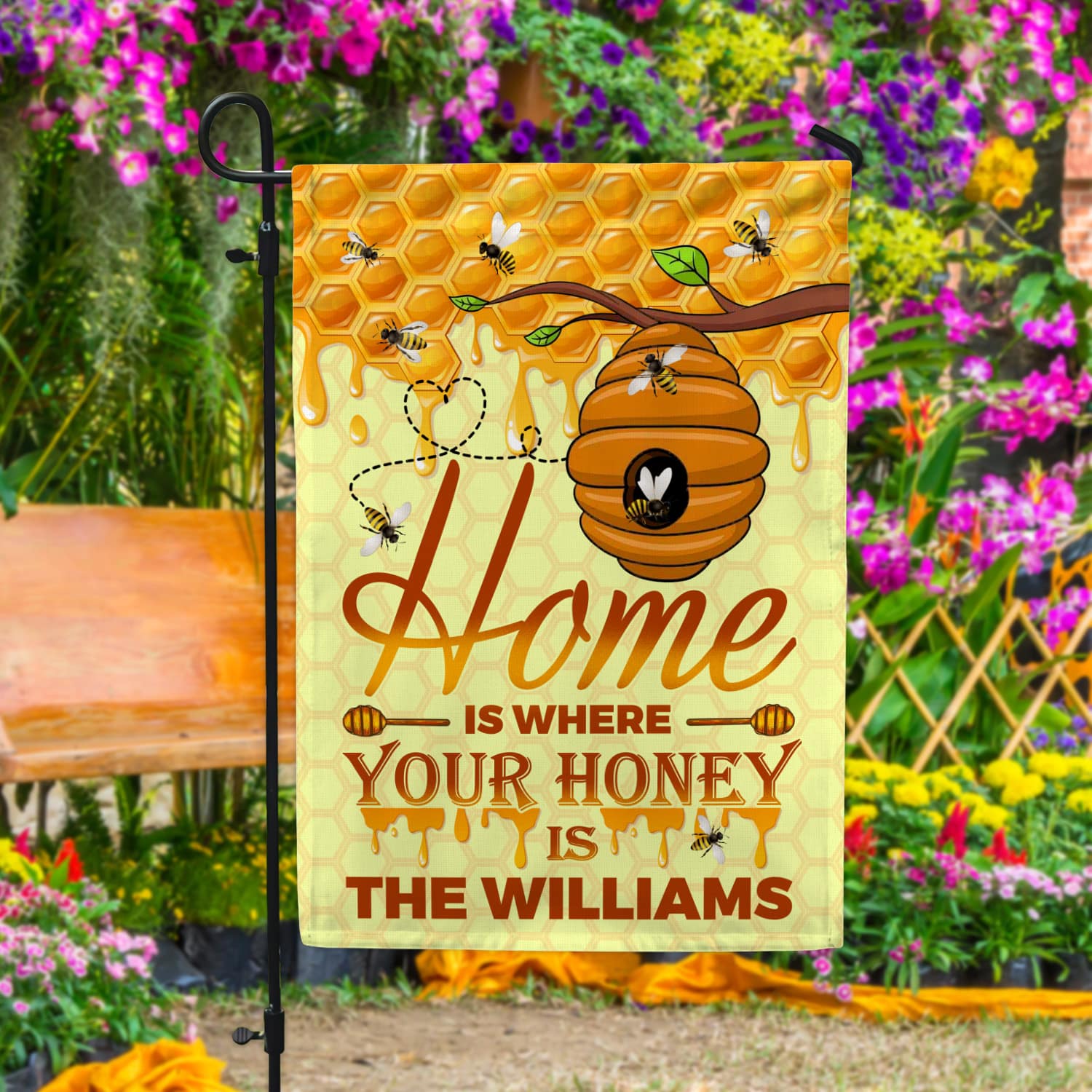 3QT. Home Is Where (Sample Design) Garden Flag Mockup 4