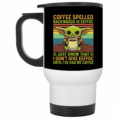 14 oz. White Travel Mug