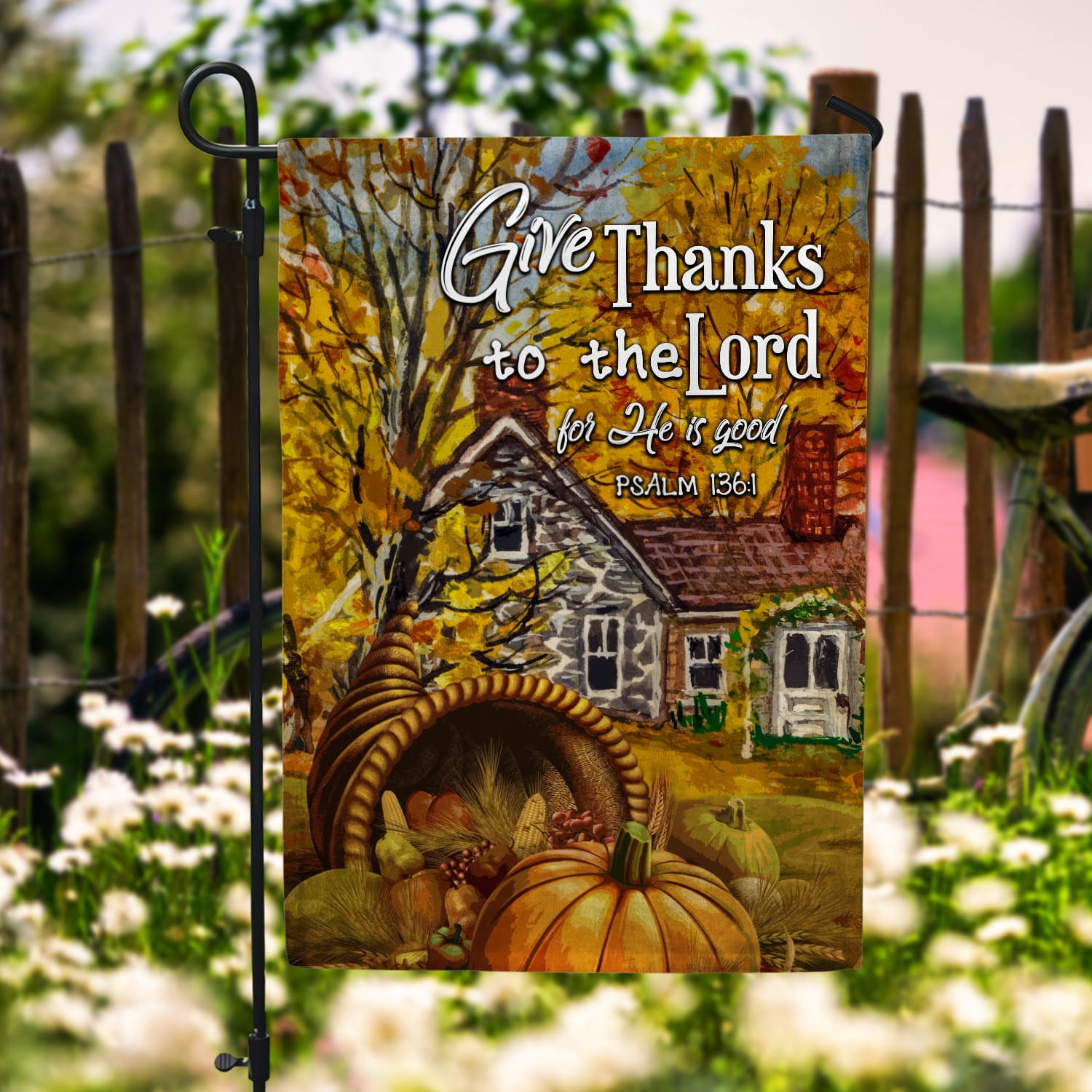 2MH. Thanks Lord 30x40 Garden Flag Mockup 6