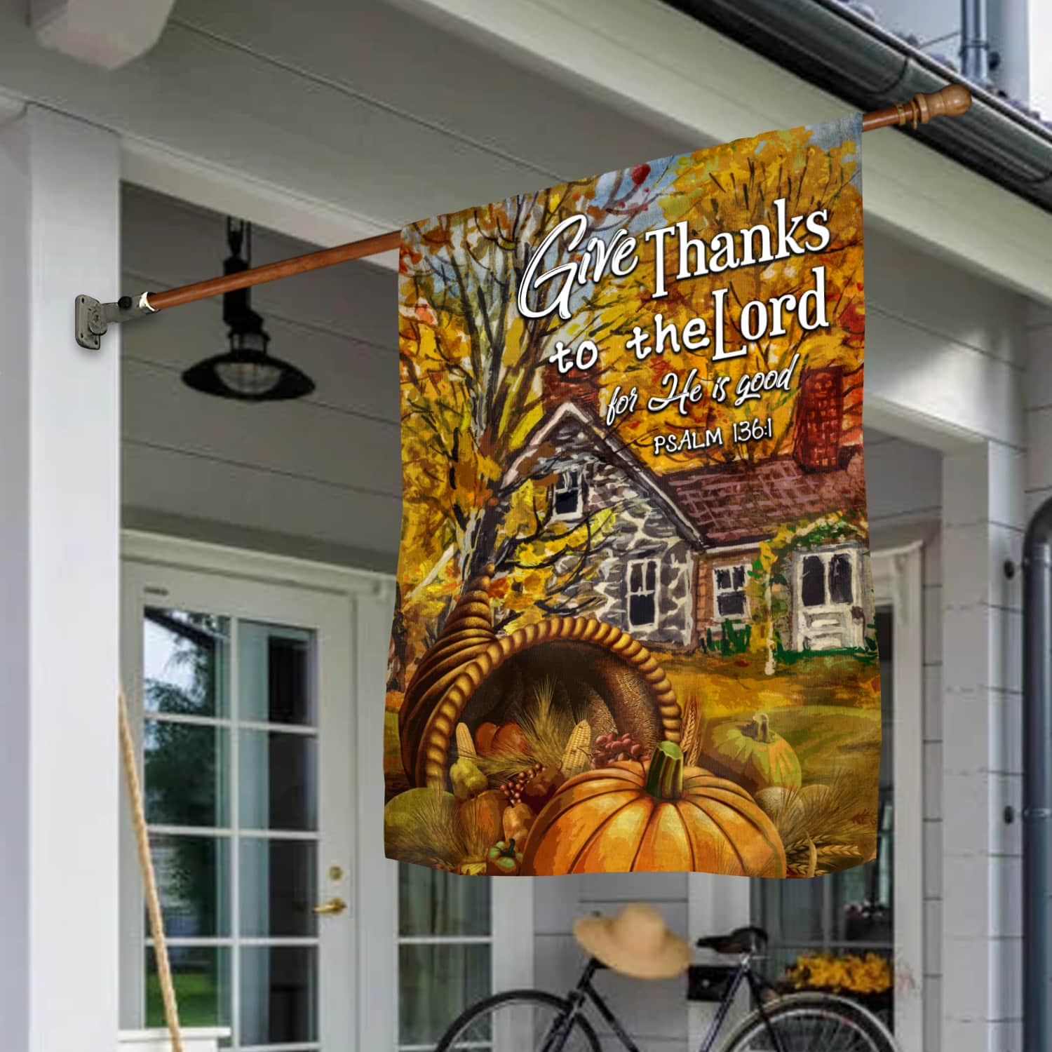2MH. Thanks Lord 30x40 House Flag Mockup 1