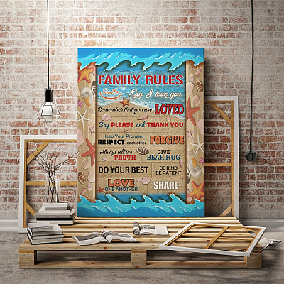 Family Rules Framed Canvas Prints - Family Gifts - Unframed Poster - Decor Wall Art