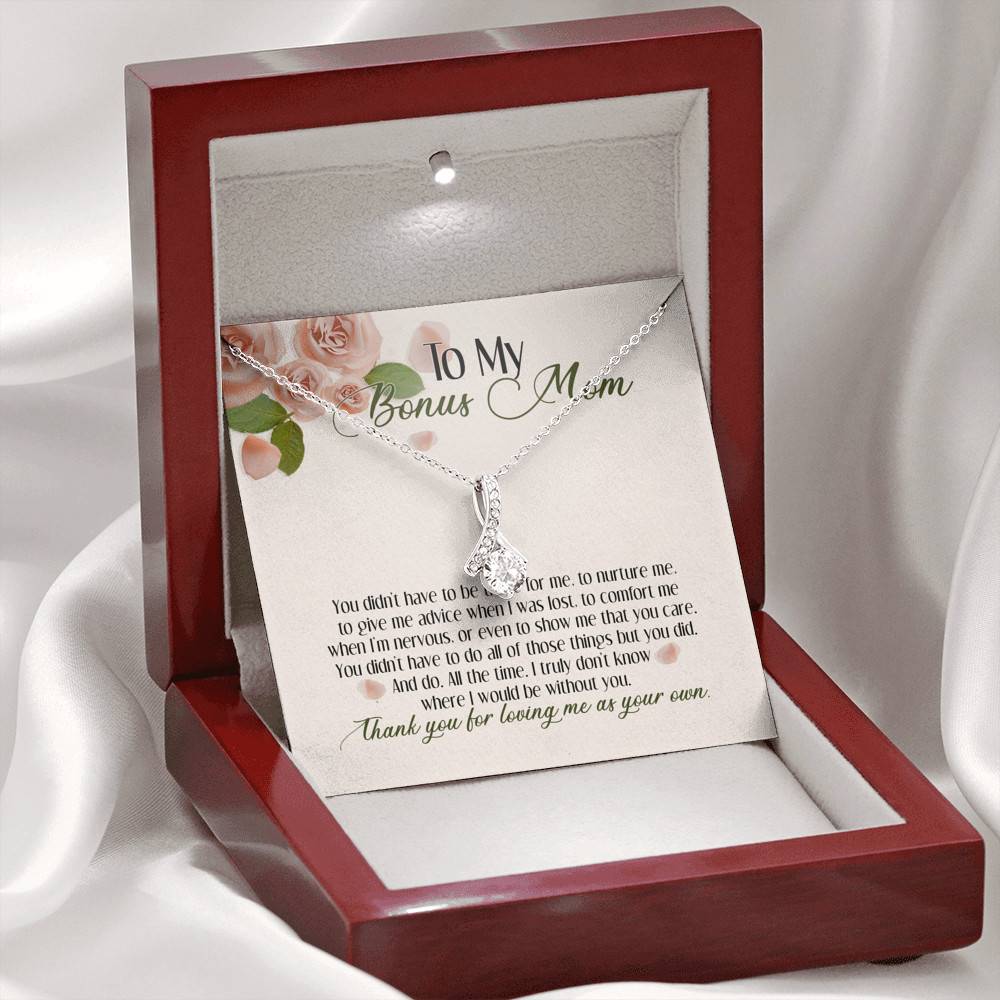 To My Bonus Mom Thank You For Loving Me As Your Own Alluring Beauty Necklace - Step Mom Stepmother Gifts To My Bonus Mom Thank You For Loving Me As Your Own Alluring Beauty Necklace - Step Mom Stepmother Gifts