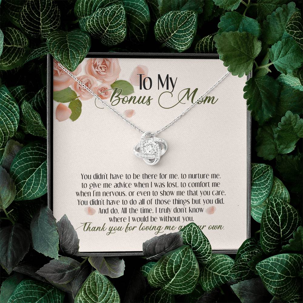 To My Bonus Mom Thank You For Loving Me As Your Own Love Knot Necklace - Step Mom Stepmother Gifts