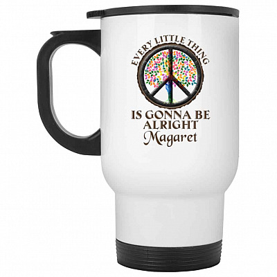 14 oz. White Travel Mug