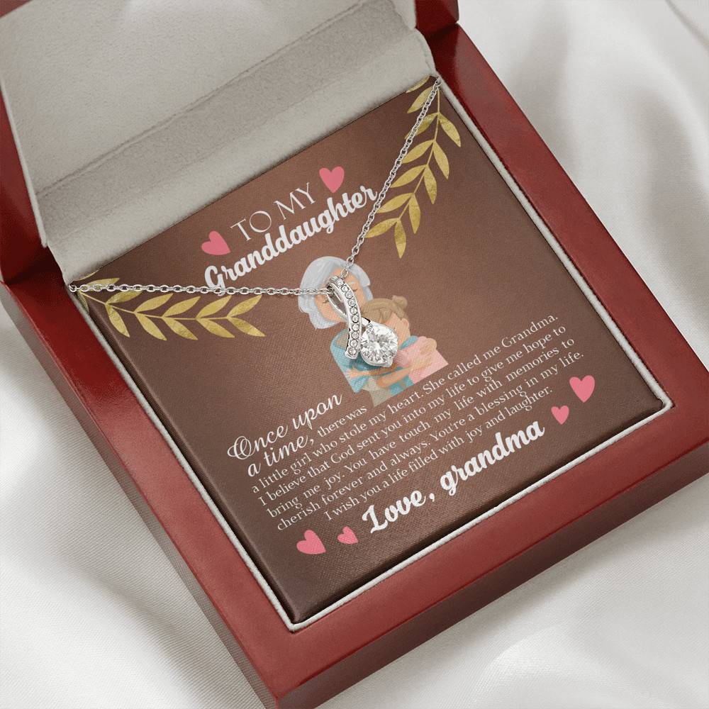 To My Granddaughter Once Upon A Time There Was A Little Girl Who Stole My Heart Alluring Beauty Necklace