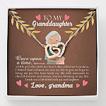 To My Granddaughter Once Upon A Time There Was A Little Girl Who Stole My Heart Joined Interlocking Hearts Necklace - Interlocking Hearts Necklace