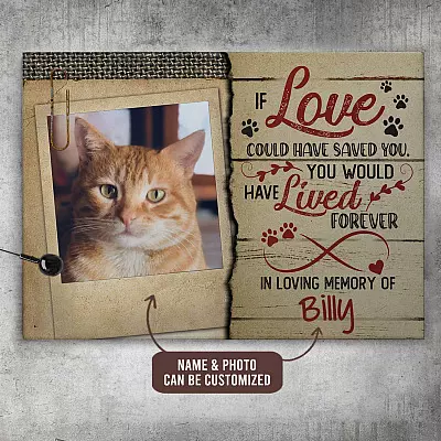 Personalized Photo If Love Could Have Saved You You Would Have Lived Forever Framed Canvas - Unframed Poster