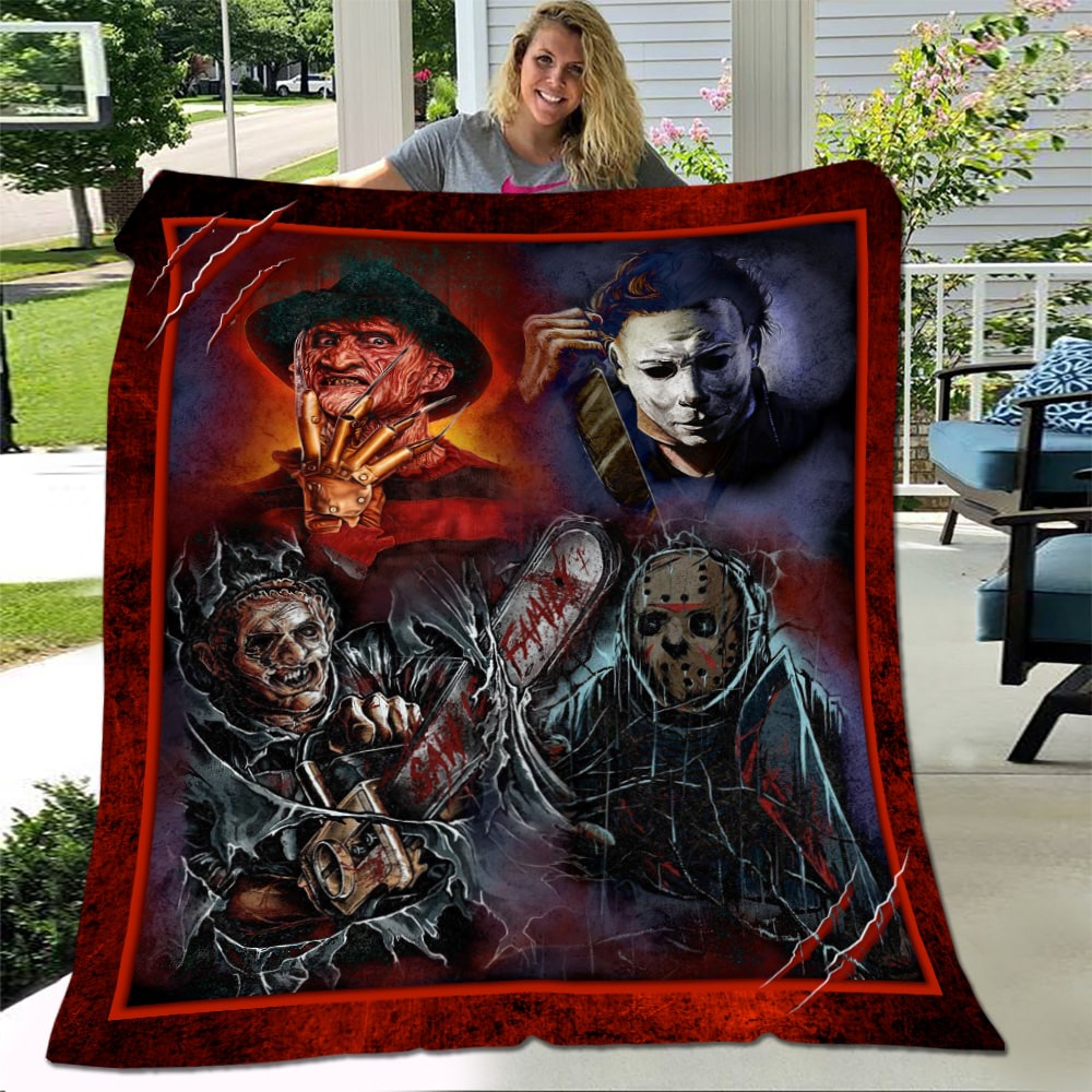 Horror Movie Fleece Blanket Mink Blanket Woven Blanket Halloween