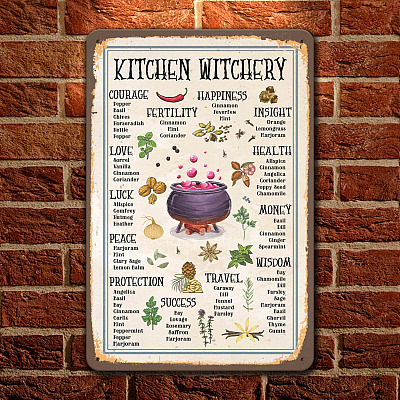 Halloween Kitchen Witchery Retro Vintage Decorative Metal Sign - Indoor Outdoor Decor Farmhouse
