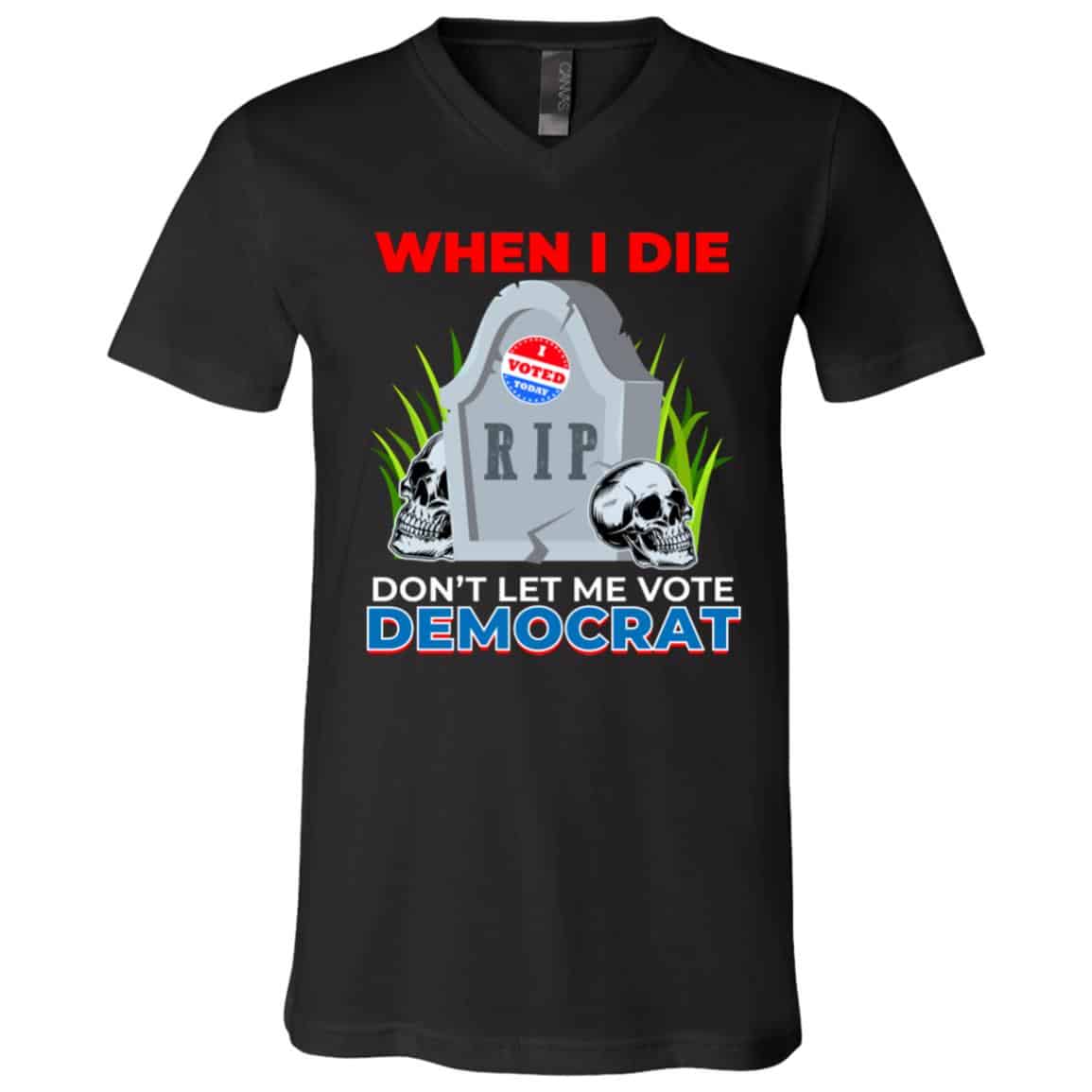 when i, Black, V-Neck T-Shirt