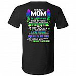 mom, Black, V-Neck T-Shirt
