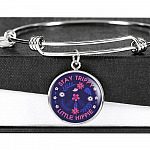Stay Trippie Little Hippie Peace Sign Floral Circle Pendant Necklace