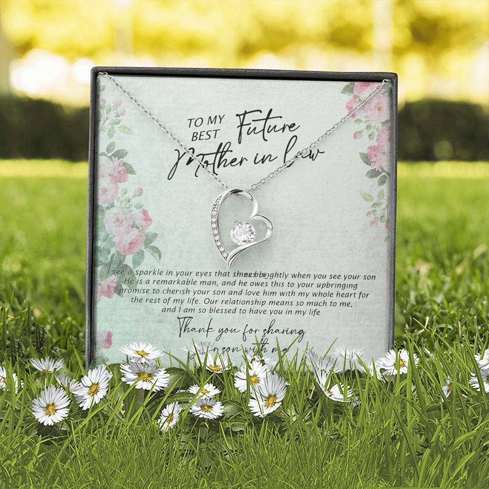 To My Best Future Mother In Law Thank You For Sharing Your Son With Me Forever Love Necklace