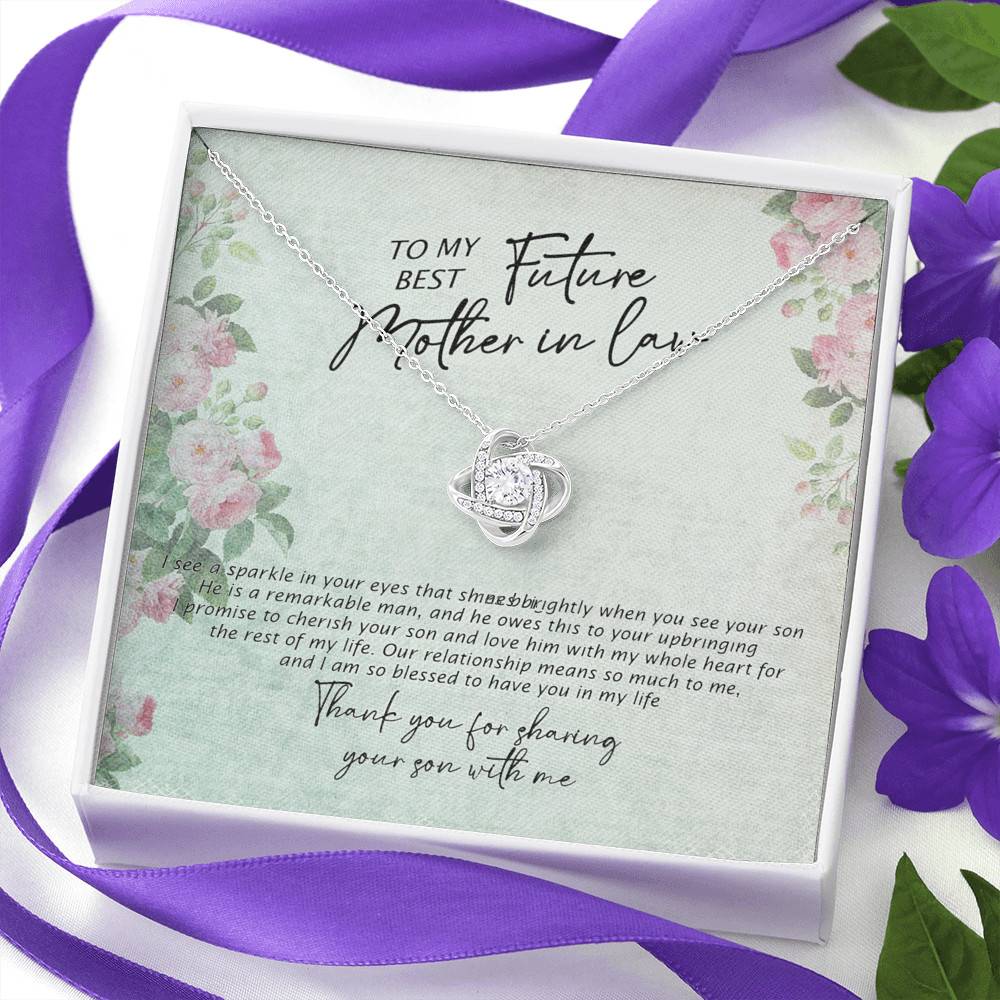To My Best Future Mother In Law Thank You For Sharing Your Son With Me Love Knot Necklace
