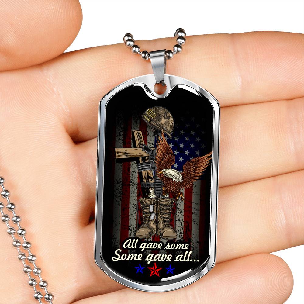All Gave Some Some Gave All Honor Veterans Dog Tag Pendant Necklace All Gave Some Some Gave All Honor Veterans Dog Tag Pendant Necklace