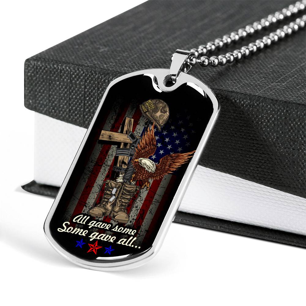 All Gave Some Some Gave All Honor Veterans Dog Tag Pendant Necklace All Gave Some Some Gave All Honor Veterans Dog Tag Pendant Necklace