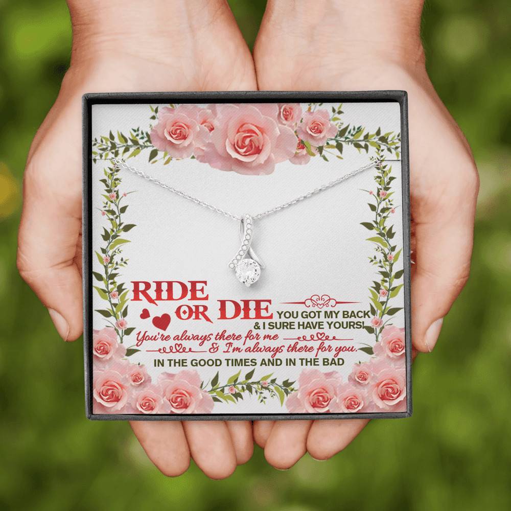Ride Or Die You Got My Back Best Friends Alluring Beauty Necklace BFF Bestie Close Friend Friendship Jewelry