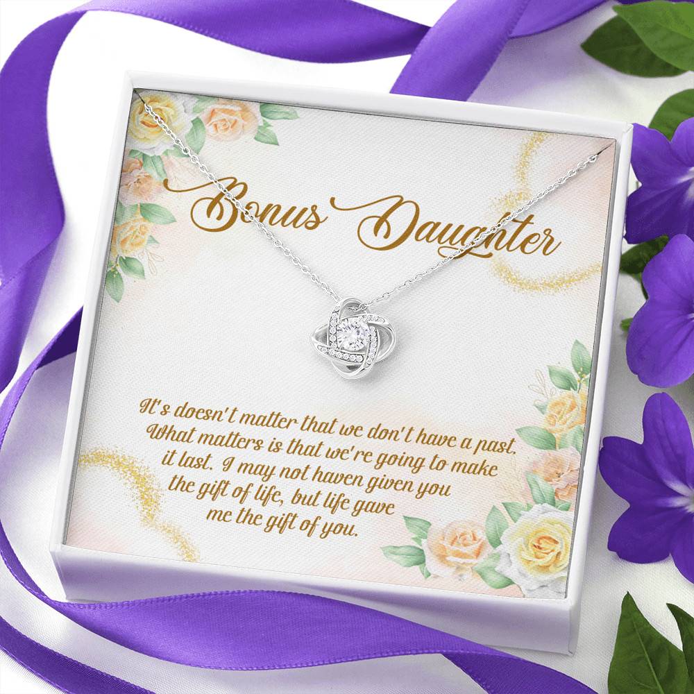Bonus Daughter Life Give Me The Gift Of You Love Knot Necklace - Stepdaughter Step Daughter Jewelry Gifts