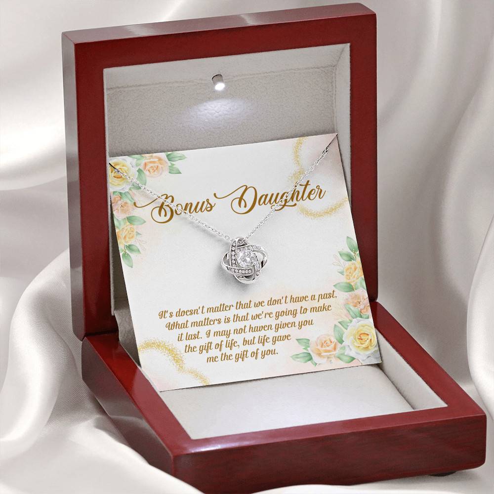 Bonus Daughter Life Give Me The Gift Of You Love Knot Necklace - Stepdaughter Step Daughter Jewelry Gifts