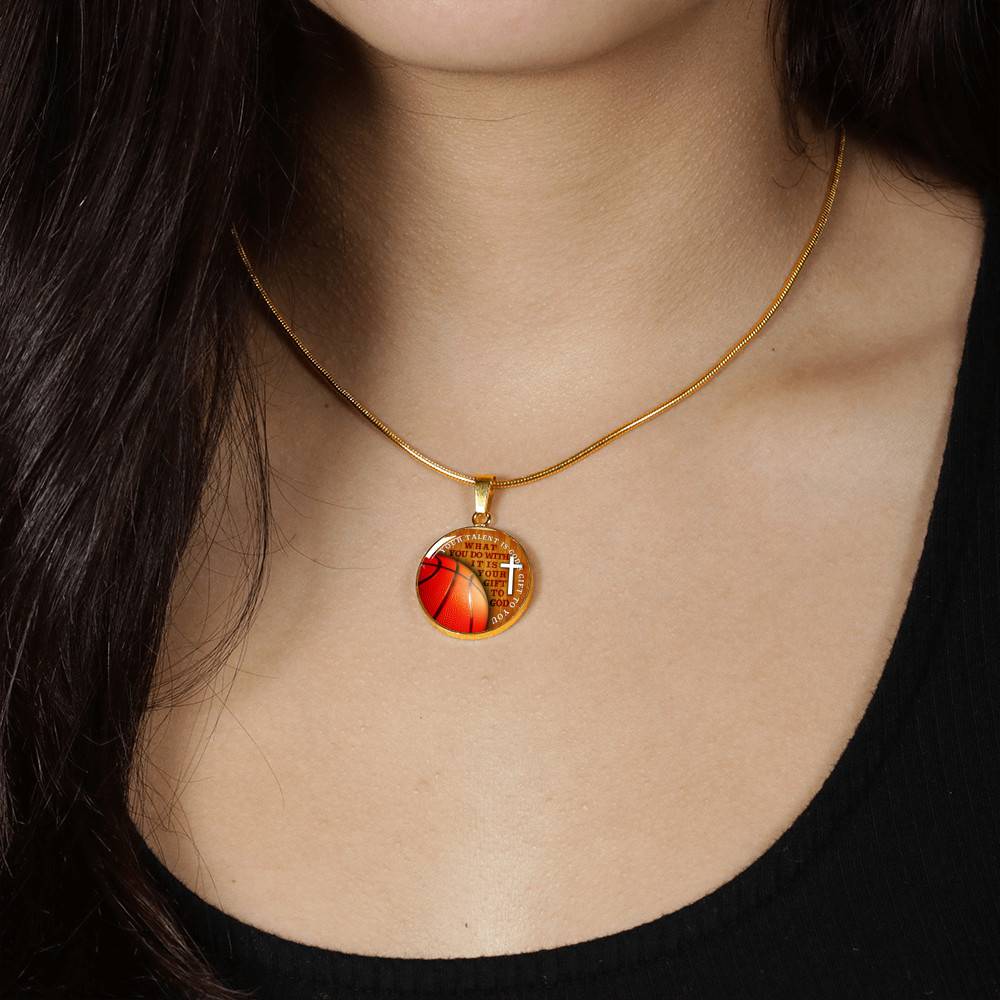 Your Talent Is God's Gift To You What You Do With It Is Your Gift To God Circle Pendant Necklace-Bangle