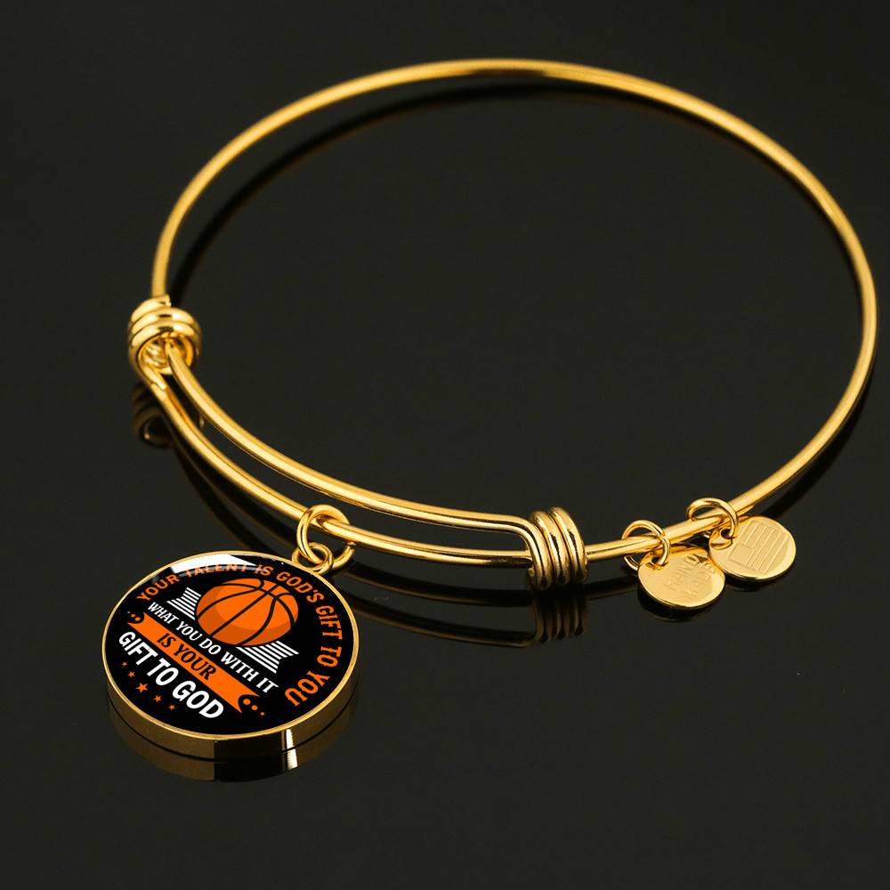 Basketball Your Talent Is God's Gift to You What You Do with It Is Your Gift to God Circle Pendant Necklace