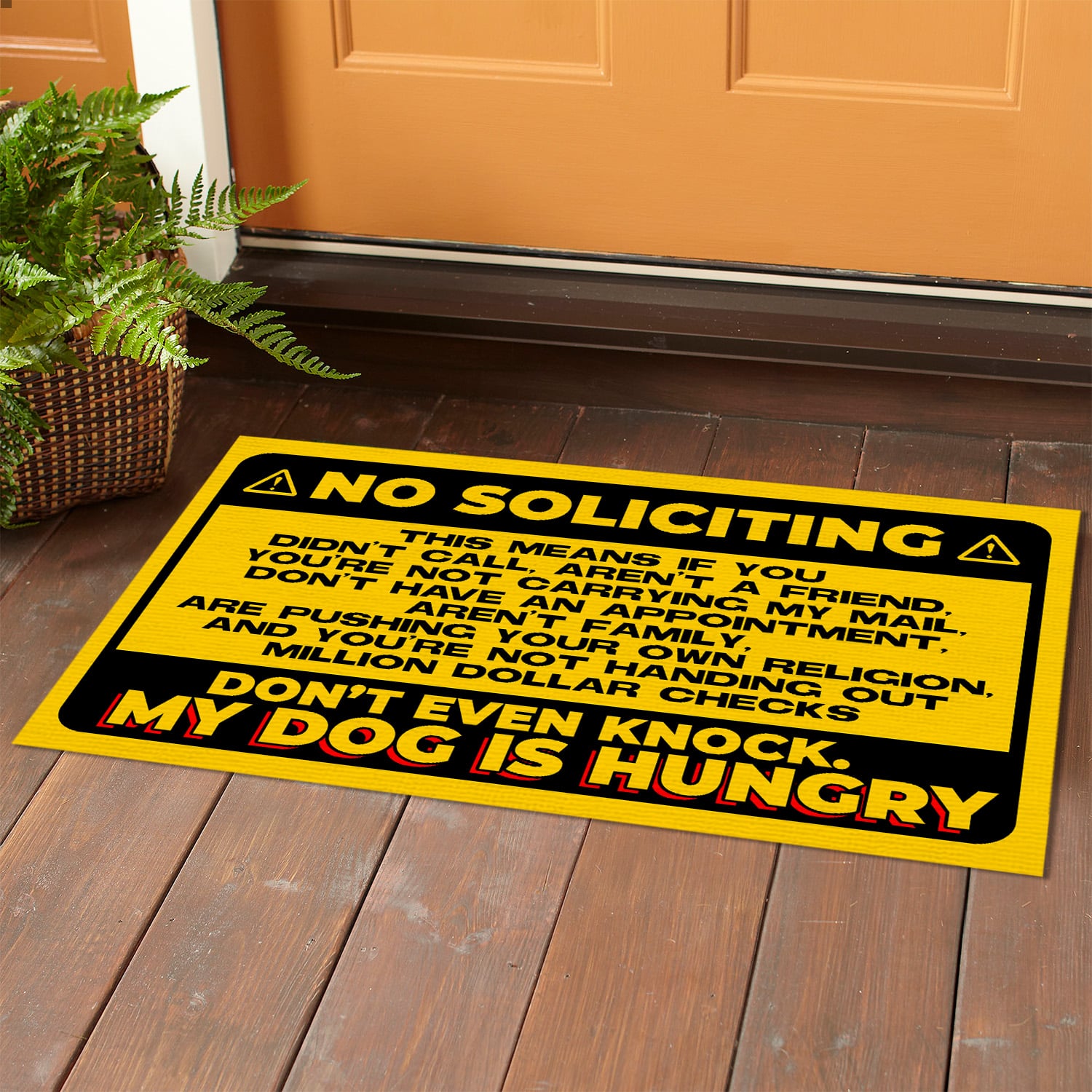 10NH. No Soliciting Doormat (6) Doormat mockup 1