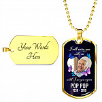 I Will Carry You With Me Until I See You Again Personalized Photo Memorial Dog Tag Pendant Necklace
