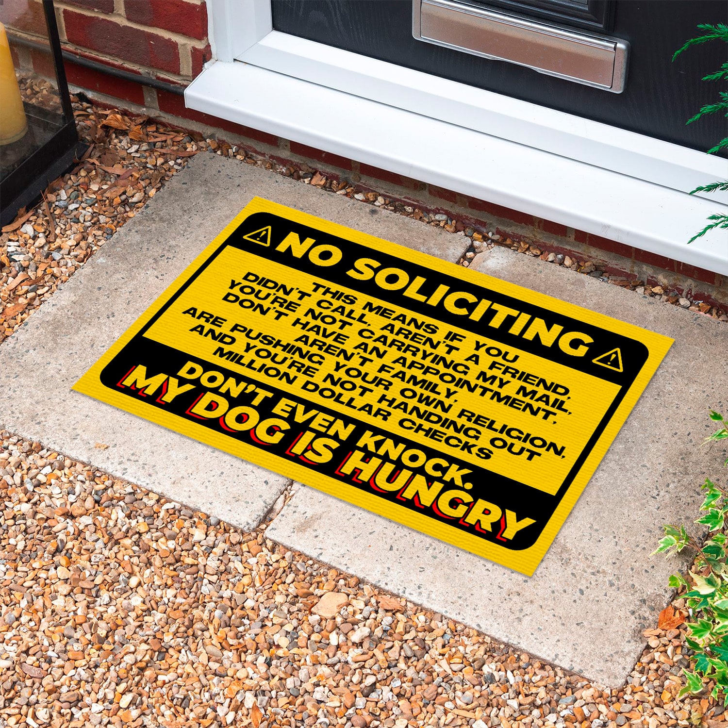10NH. No Soliciting Doormat (6) Doormat mockup 10