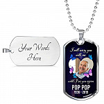 I Will Carry You With Me Until I See You Again Personalized Photo Memorial Dog Tag Pendant Necklace