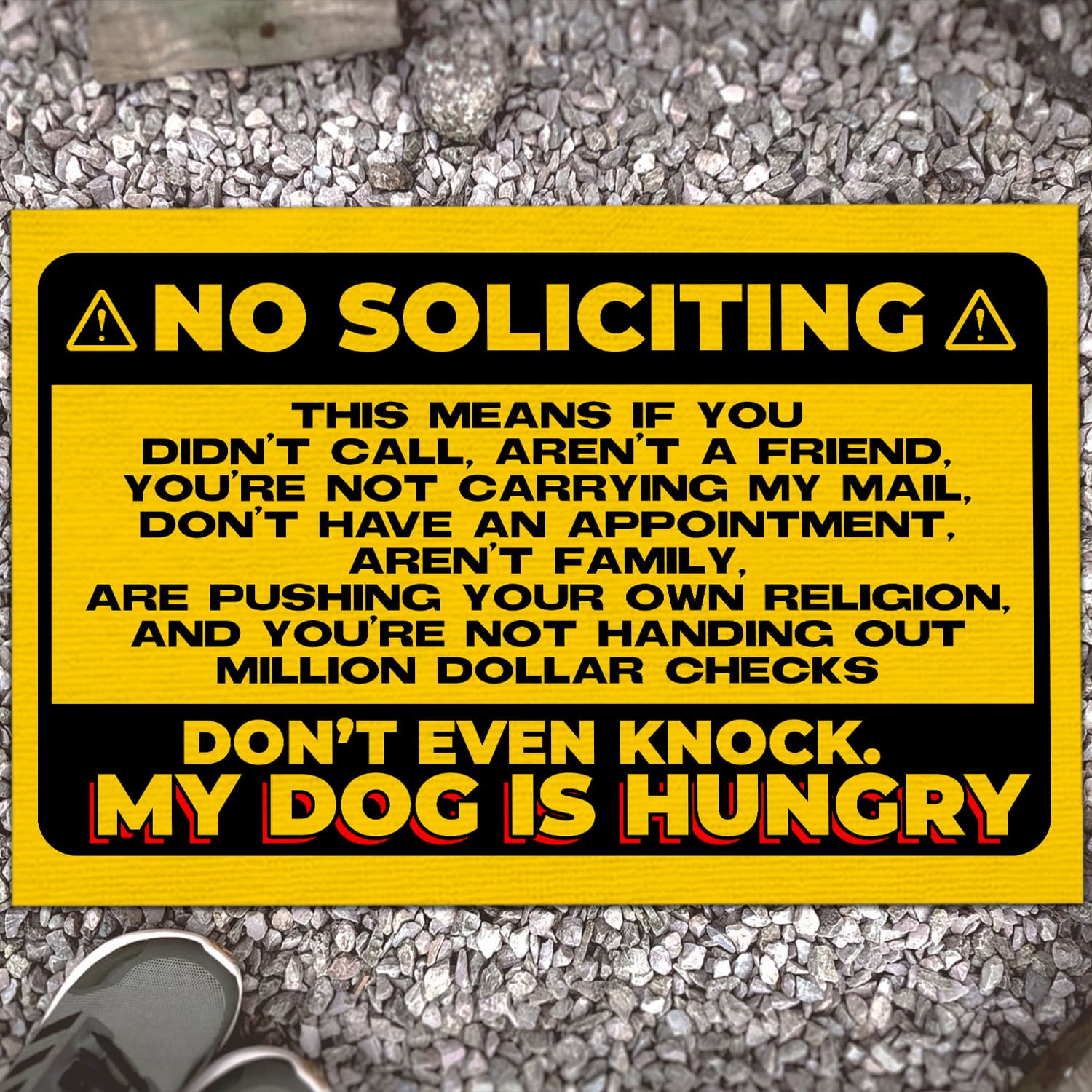 10NH. No Soliciting Doormat (6) outdoor thẳng 2