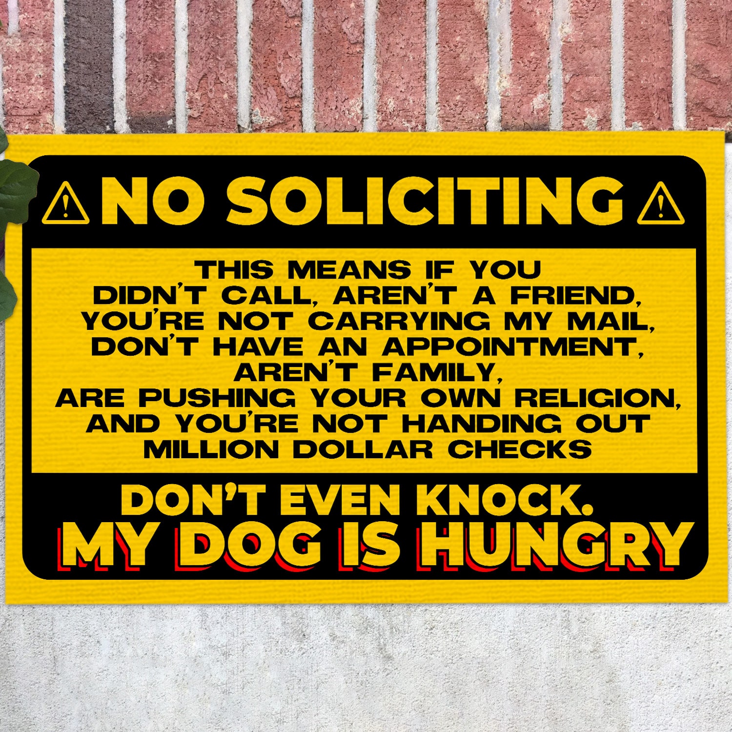 10NH. No Soliciting Doormat (6) outdoor thẳng